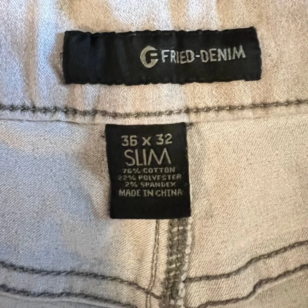 Fried Denim Men's 36x32 Slim Fit Light Tan Chinos‎ Pants Casual Dress